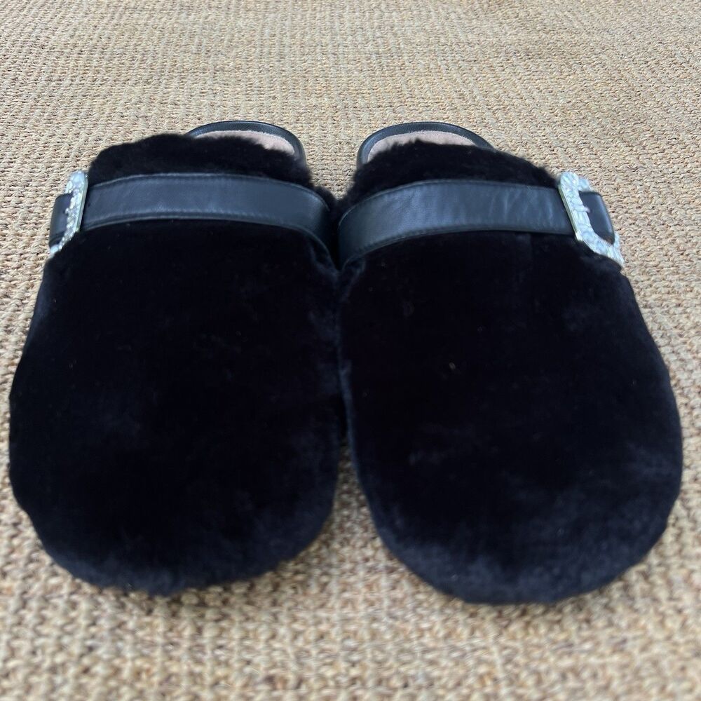 Kate Spade New York Cici Faux Fur Clogs Gem Buckle - Picture 2 of 7